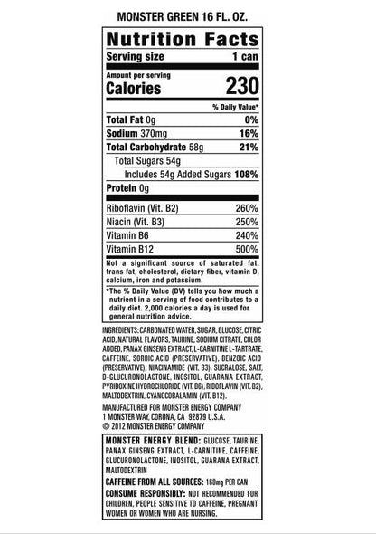 Monster Energy 24pk 16oz Can