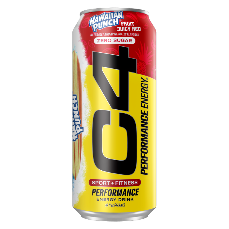 C4 Energy Zero Sugar Hawaiian Punch 16oz Can