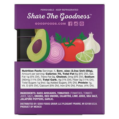 Good Foods Chunky Traditional Guacamole Single Serve - 4ct/8oz