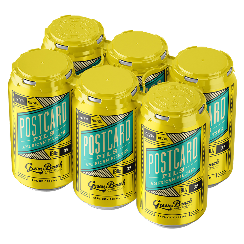 Green Bench Postcard Pils 6pk 12oz Can 4.7% ABV