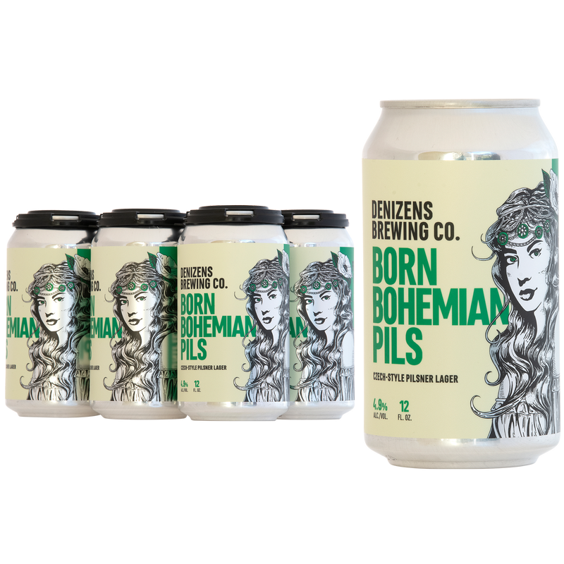 Denizens Born Bohemian Pilsner 6pk 12oz Can 4.9% ABV