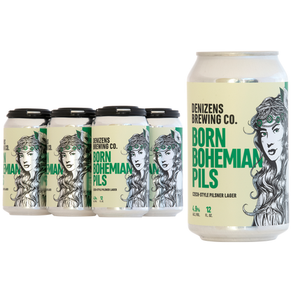 Denizens Born Bohemian Pilsner 6pk 12oz Can 4.9% ABV