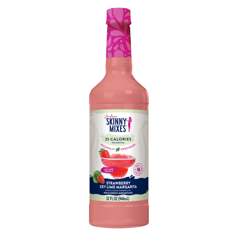 Jordan's Skinny Mixes Naturally Sweetened Strawberry Key Lime Margarita 32oz Btl