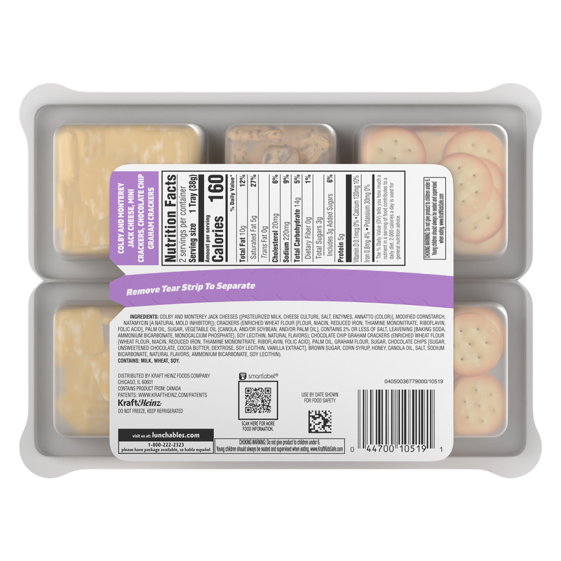 Lunchables Snackables Colby & Monterey Jack Cheese with Mini Crackers and Graham Crackers - 2ct
