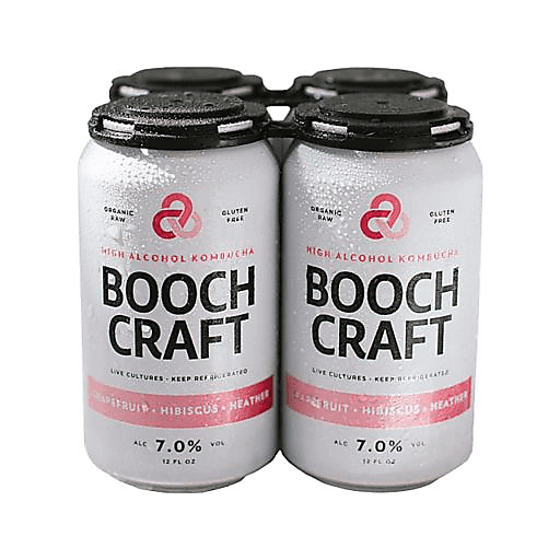 Boochcraft Kombucha Grapefruit + Hibiscus + Heather (4PKC 12 OZ)