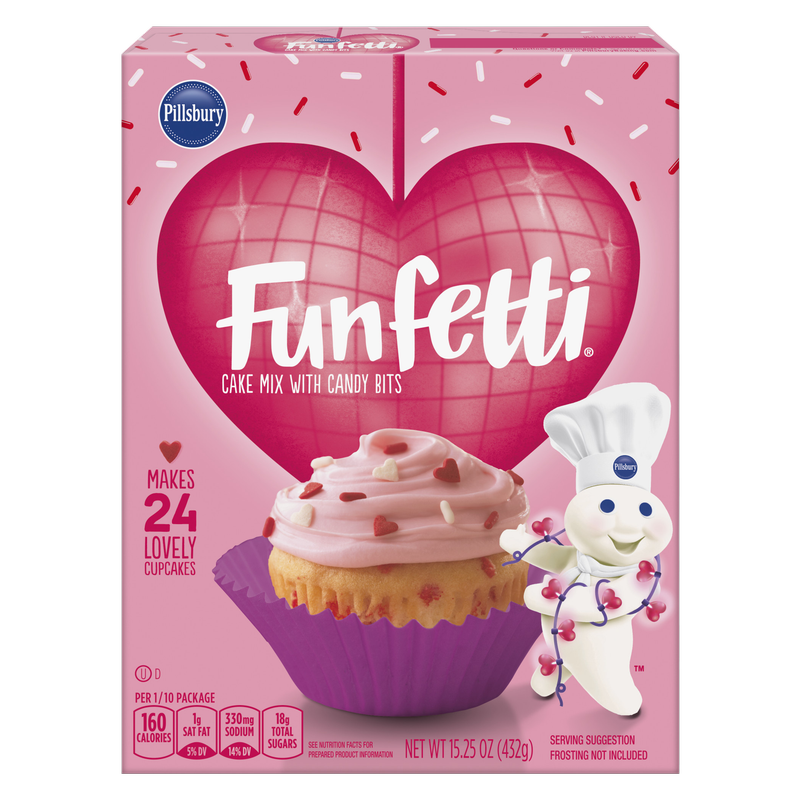 Pillsbury Funfetti Valentine Cake Mix with Candy Bits, 15.25oz