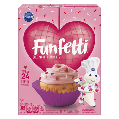Pillsbury Funfetti Valentine Cake Mix with Candy Bits, 15.25oz