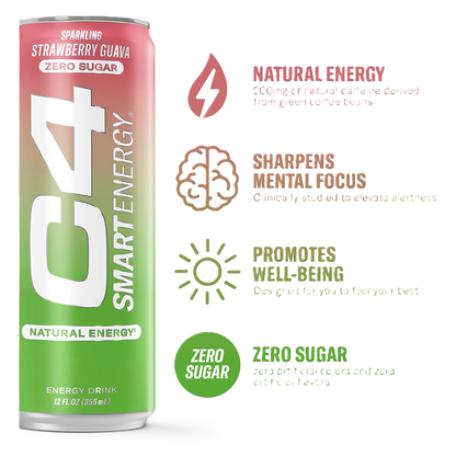 C4 Smart Energy Strawberry Guava 12oz Can