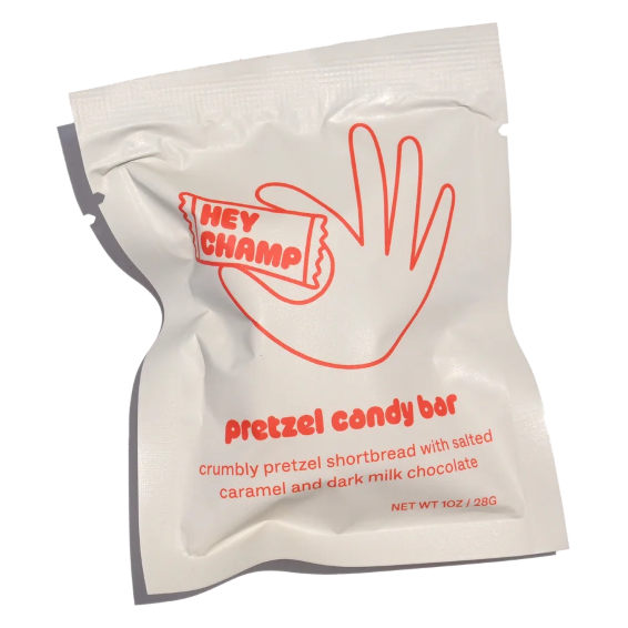 Hey Champ Pretzel & Caramel Candy Bar, 0.75 oz