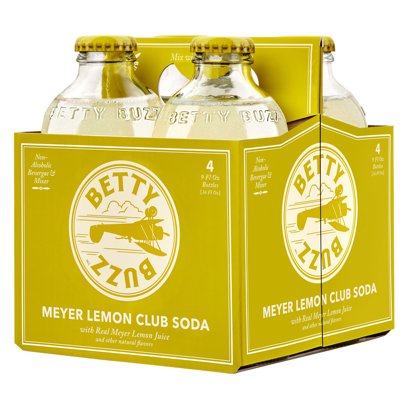 Betty Buzz Club Soda Meyer Lemon 4pk 9oz 4pk Btl