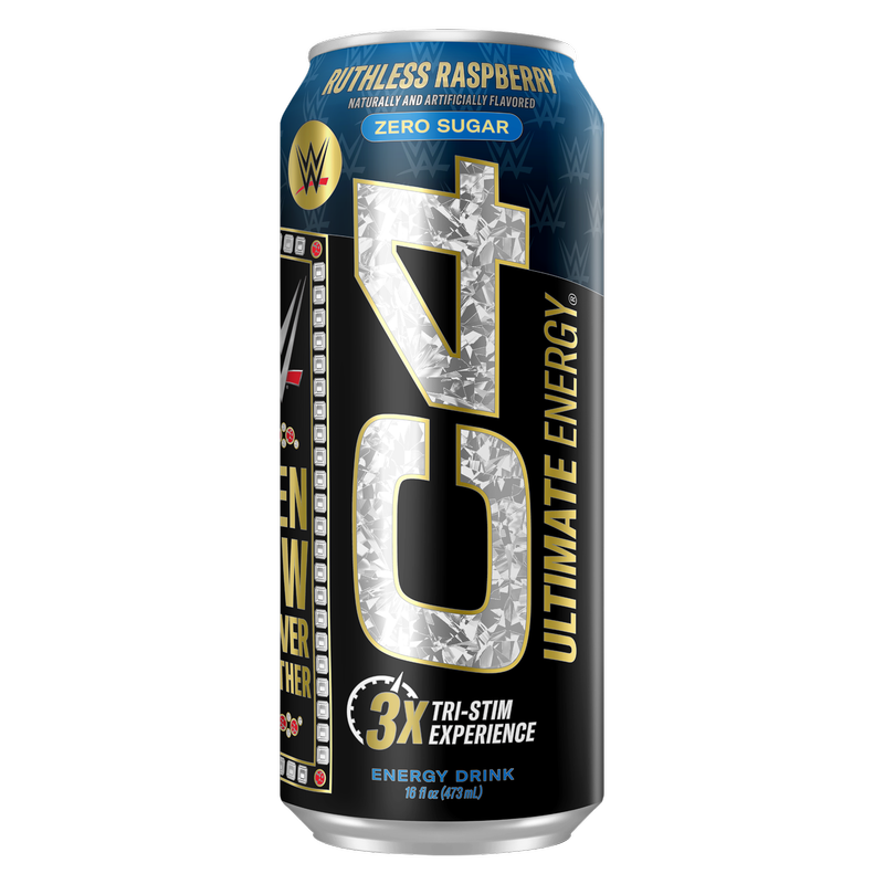 C4 Ultimate WWE Ruthless Raspberry 16oz Can