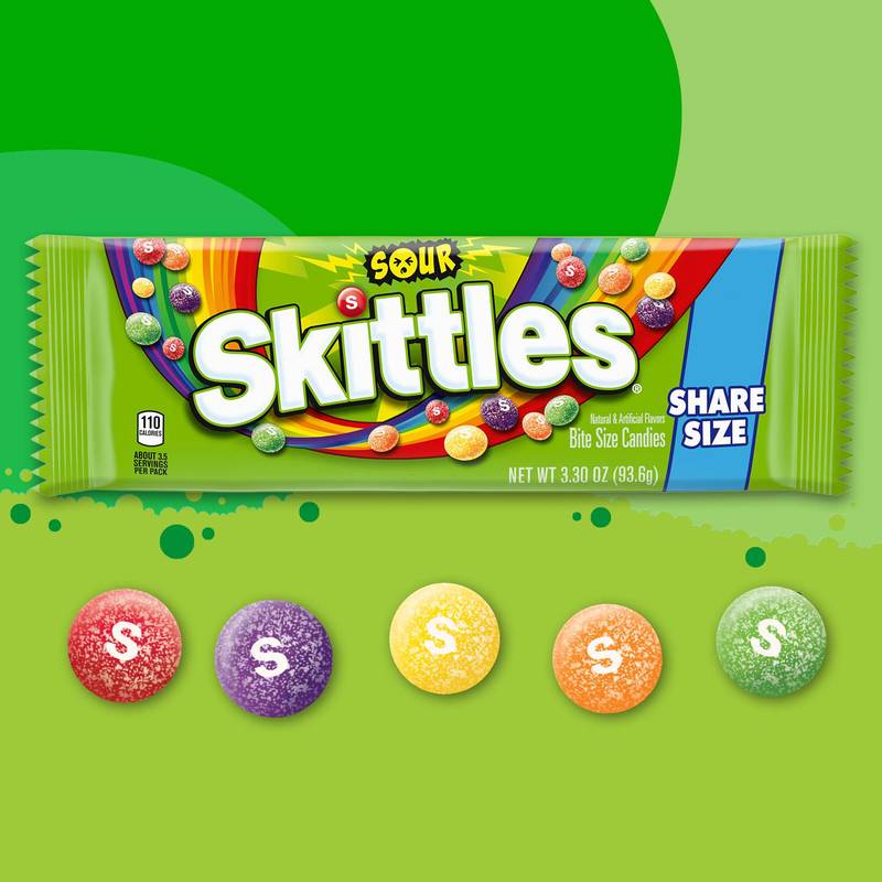 Skittles Sour Candy Share Size 3.3oz