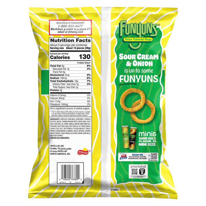 Funyuns Onion Flavored Rings Sour Cream & Onion 5.25oz