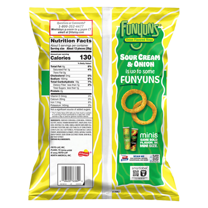 Funyuns Onion Flavored Rings Sour Cream & Onion 5.25oz