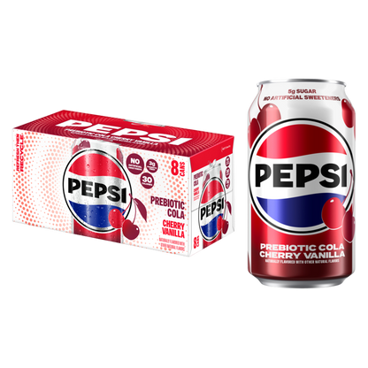 Pepsi Prebiotic Cola Cherry Vanilla 8pk 12oz Can