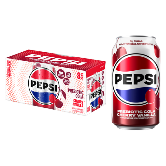 Pepsi Prebiotic Cola Cherry Vanilla 8pk 12oz Can