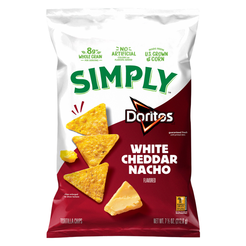 Doritos Simply Tortilla Chips White Cheddar Nacho Flavored 7.5oz