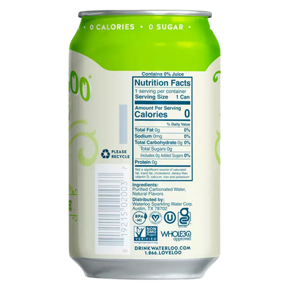 Waterloo Lemon Lime Sparkling Water 12oz Can