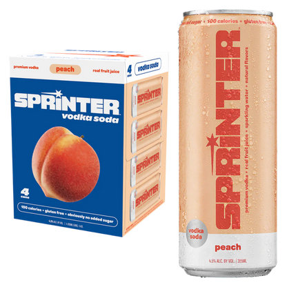 Sprinter Vodka Soda Peach 4pk 12oz Can