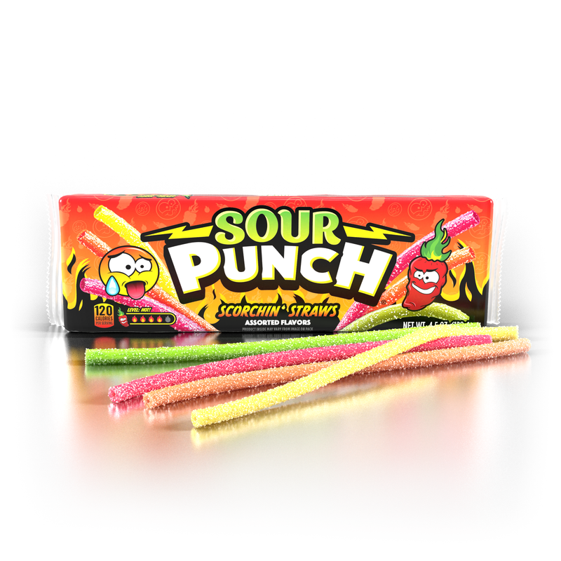 Sour Punch Scorchin' Straws, 4.5oz