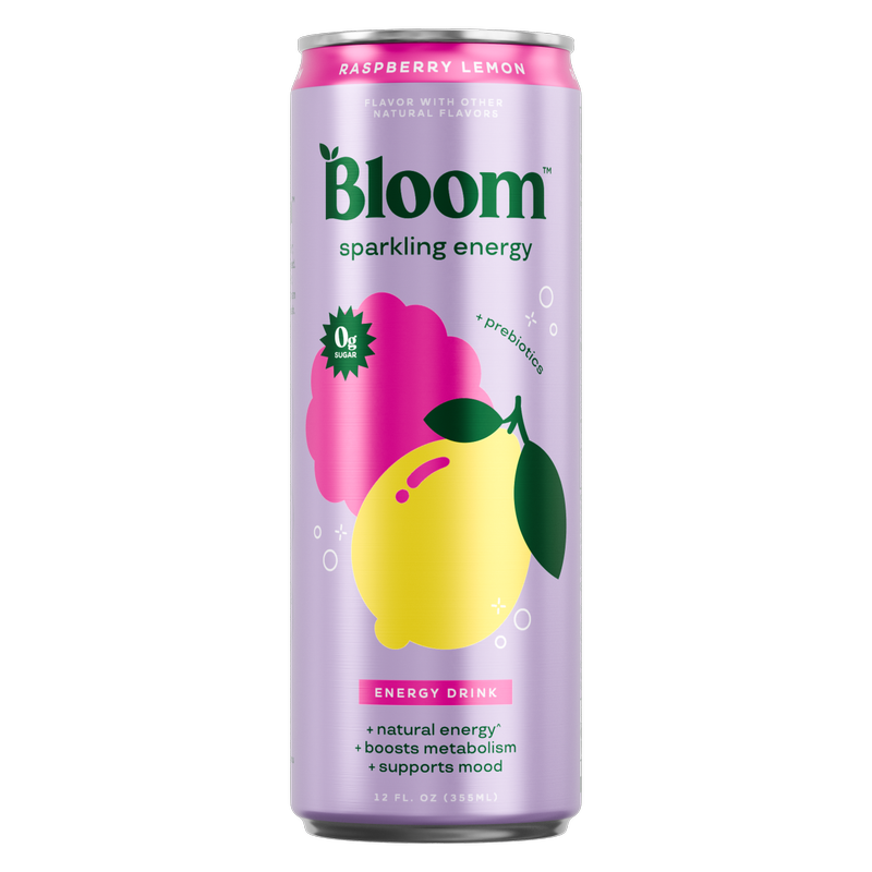 Bloom Raspberry Lemon Sparkling Energy 12oz Can