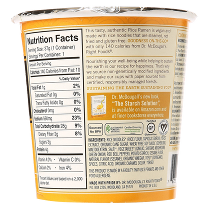 Dr. McDougall's Sesame Chicken Gluten Free Rice Noodle Soup Cup 1.3oz