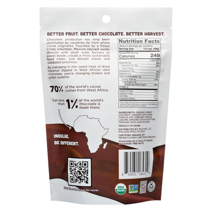 Mavuno Harvest Organic Chocolate Covered Coconut, 3oz