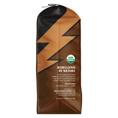 Death Wish Coffee Organic Medium Roast Whole Bean 10oz Bag