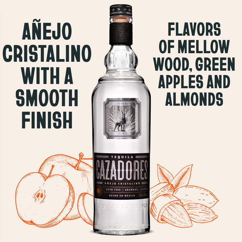 Cazadores Anejo Cristalino Tequila 750ml (80 Proof)