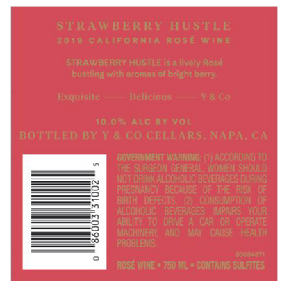 Y & Co Strawberry Hustle Rose 750 ml