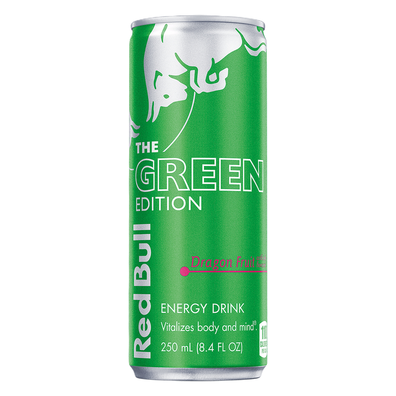 Red Bull Energy Drink The Green Edition Dragon Fruit 8.4oz Can Red Bull Energy Drink The Green Edition Dragon Fruit 8.4oz Can