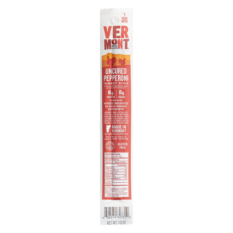 Vermont Smoke & Cure Uncured Pepperoni Turkey Stick 1oz