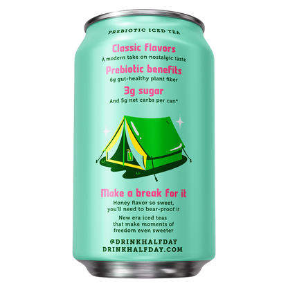 Halfday Prebiotic Green Tea with Honey & Ginseng 12oz Can