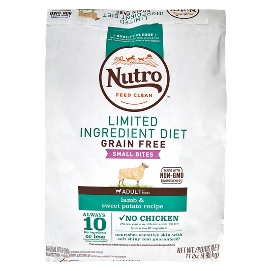 Nutro Limited Ingredient Grain Free Small Bites Lamb & Sweet Potato Recipe Dry Dog Food 11lb