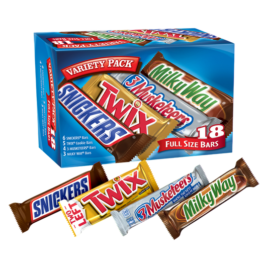 Chocolate Bar Variety Box, 18 piece