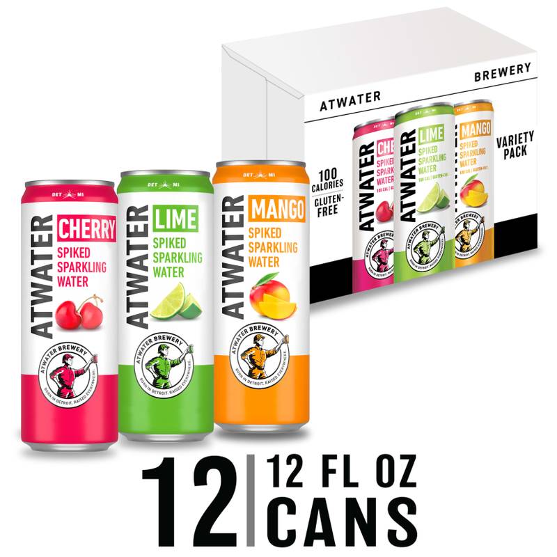 Atwater Spiked Seltzer Variety 12pk 12oz Sleek Can 5.0% ABV