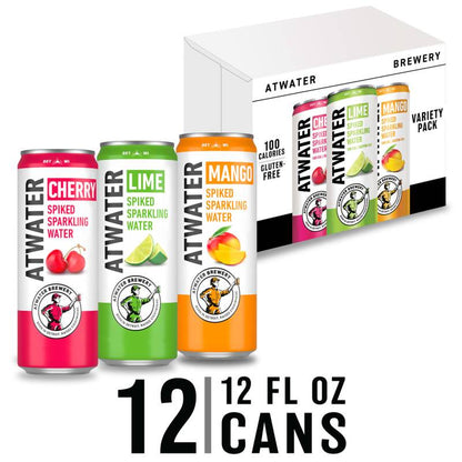 Atwater Spiked Seltzer Variety 12pk 12oz Sleek Can 5.0% ABV