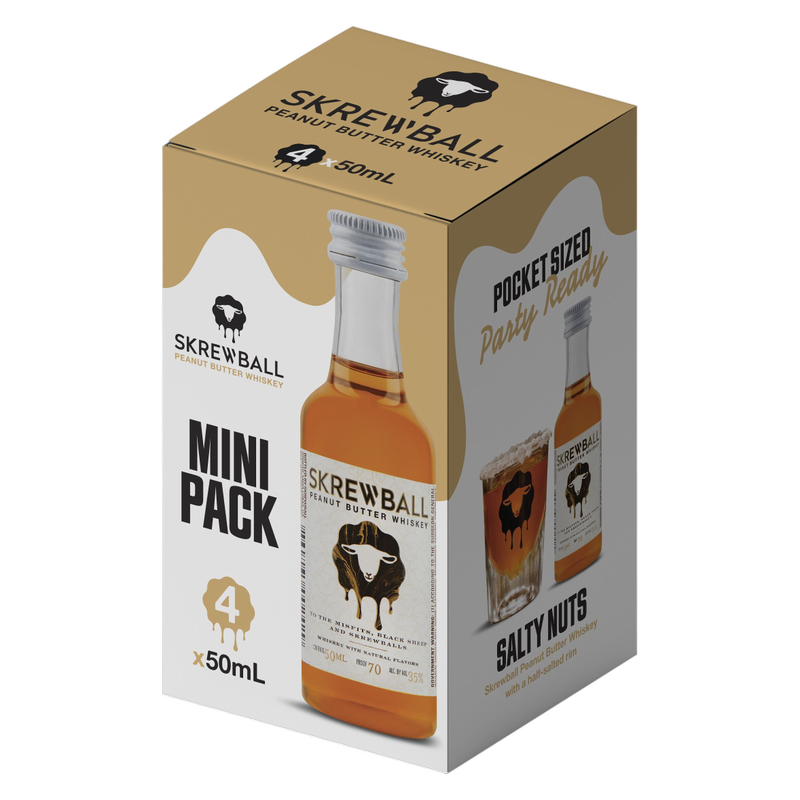 Skrewball Peanut Butter Whiskey 4pk 50ml Bottle