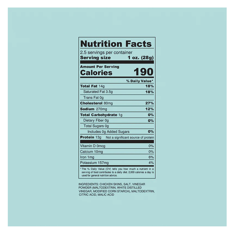 Flock Salt & Vinegar Chicken Skin Chips 2.5oz