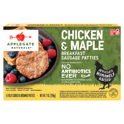 Applegate Natural Chicken & Maple Breakfast Frozen Sausage Patties 7oz