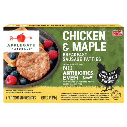 Applegate Natural Chicken & Maple Breakfast Frozen Sausage Patties 7oz