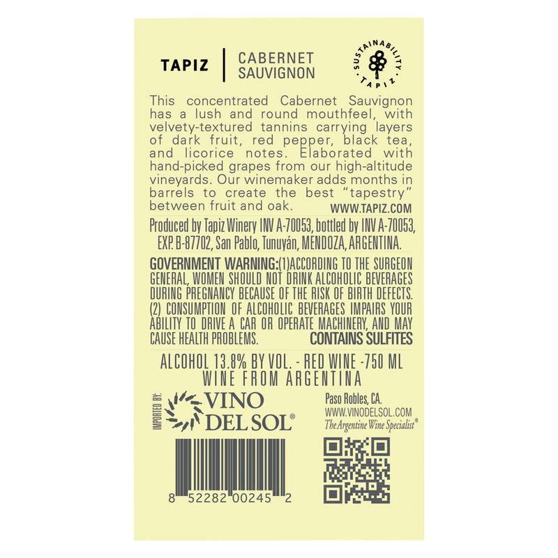 Tapiz Cabernet Sauvignon 750ml
