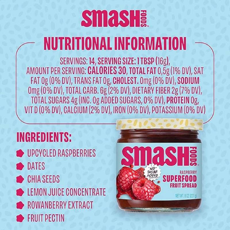 Smash Foods Raspberry Superfood Jam
