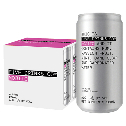 Five Drinks Co Mojito 4pk 200ml Can 9% ABV