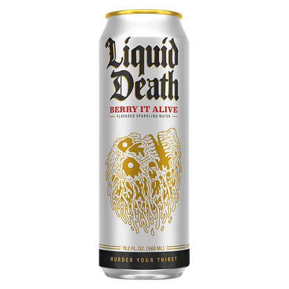 Liquid Death Berry It Alive Sparkling Water 8pk 19.2oz King Size Cans