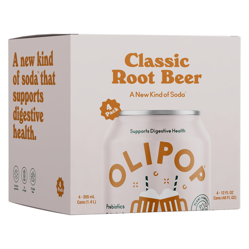 Olipop Classic Root Beer 4pk 12oz Can- XL