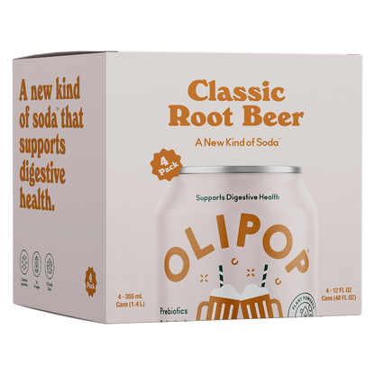 Olipop Classic Root Beer 4pk 12oz Can- XL