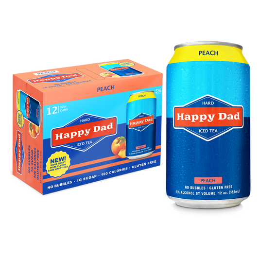 Happy Dad Hard Peach Tea 12pk 12oz Can