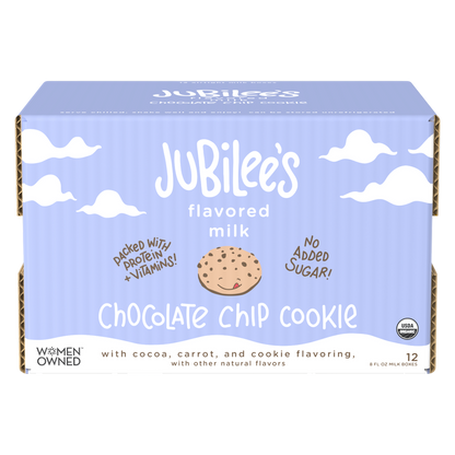 Jubilee's Organic Chocolate Chip Cookie Protein Milk 12pk 8oz Ctn- XL