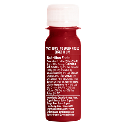 Vive Organic Wellness Rescue Shot Oil of Oregano & Ginger 2oz Btl